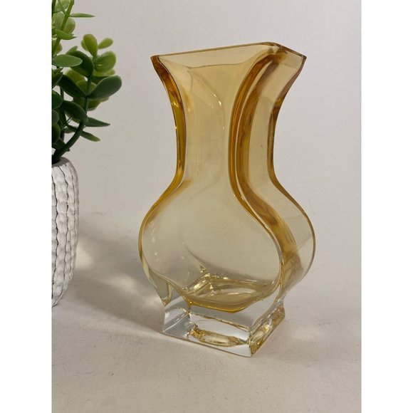 Golden Art Glass Vase /Home Decor/Vintage Decor/ - Picture 1 of 2